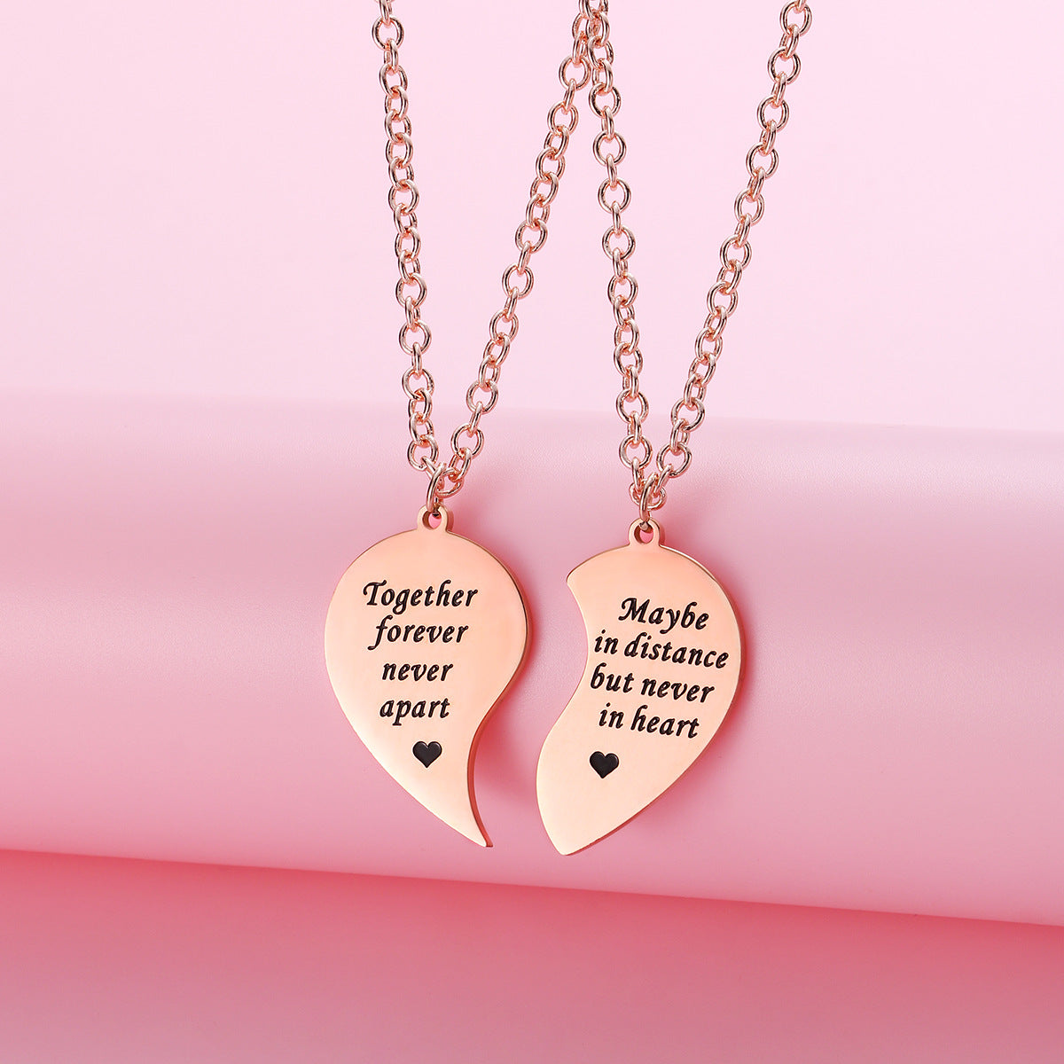 Custom Engraved Distance Relationship Necklaces for Couples