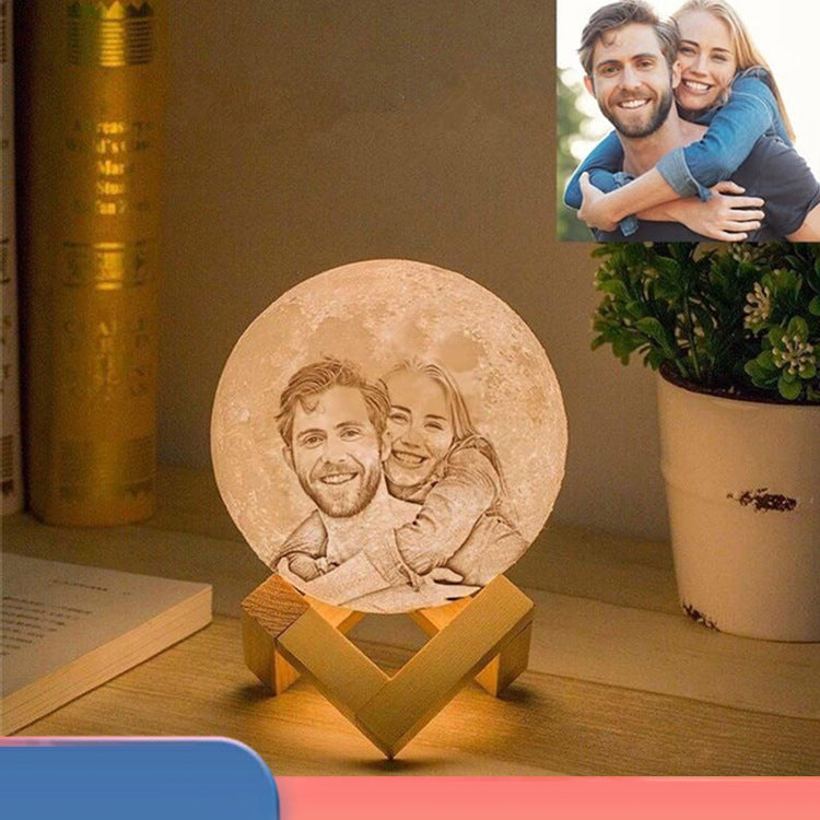 Personalized Photo Moon Shaped Led Lamp