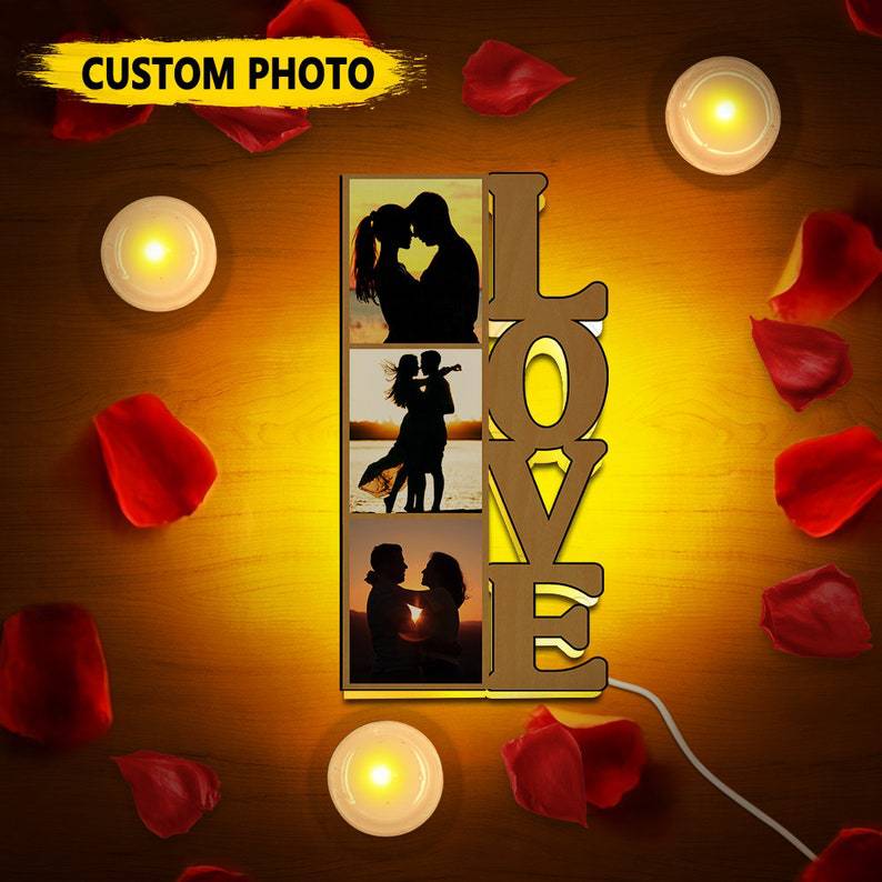 Custom Photo Led Lamp Gift for Couples