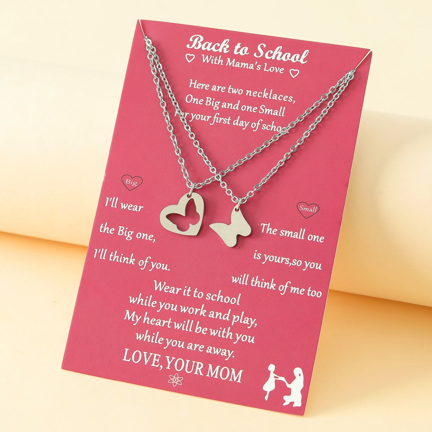 First Day at School Motivational Butterfly Necklace Gift