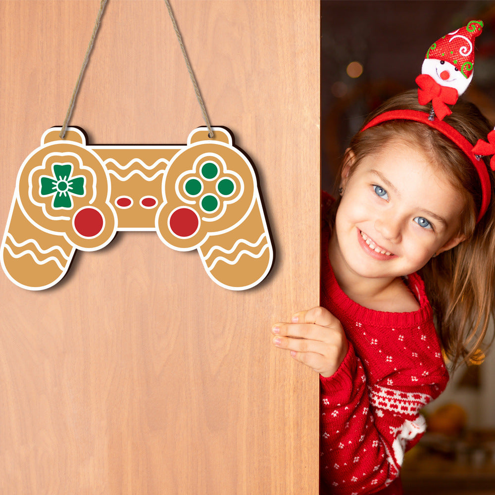 Christmas Socks Wooden Game Controller Wall Decoration
