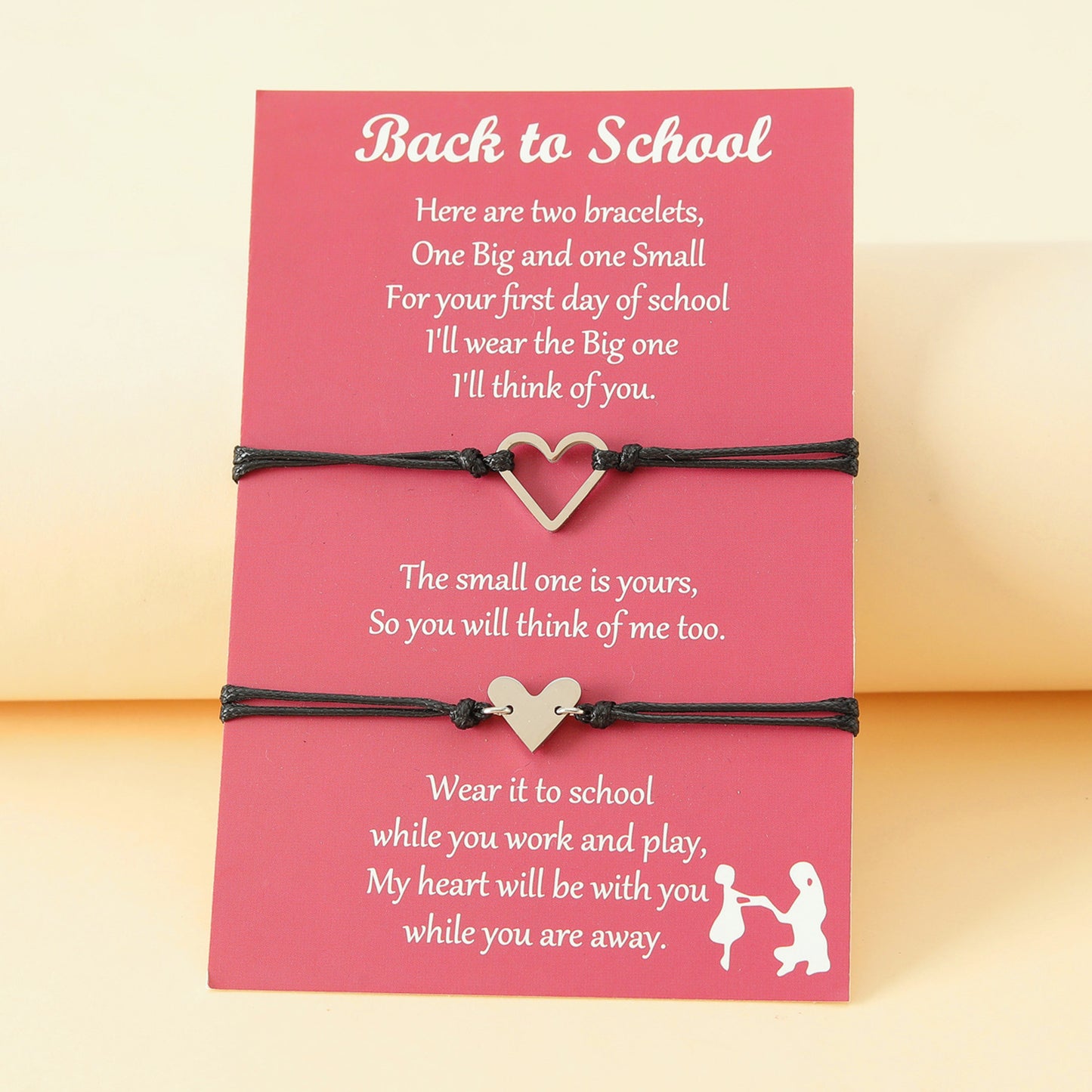 Hearts Charm Back to School Gift Mommy and Me Bracelet