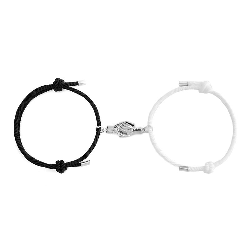 Connecting Holding Hands Couple Bracelets Set