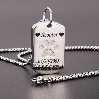 Custom Pet Memorial Dog Loss Urn Necklace Gift