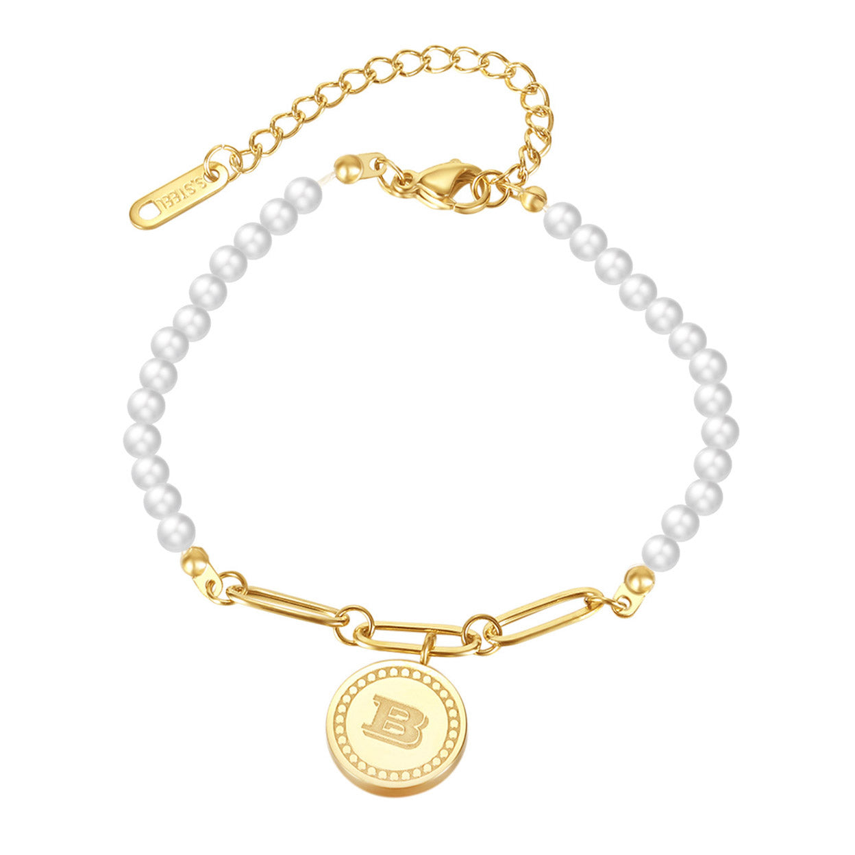 Natural Pearl Coin Charm Bracelet