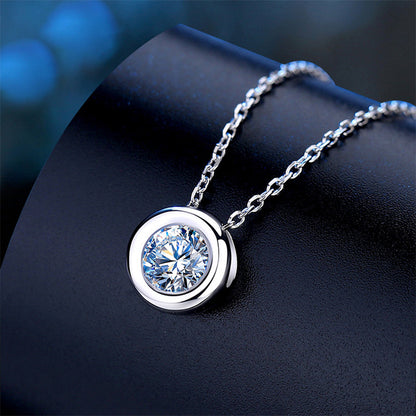 1 Carat Moissanite Diamond Necklace for Girls