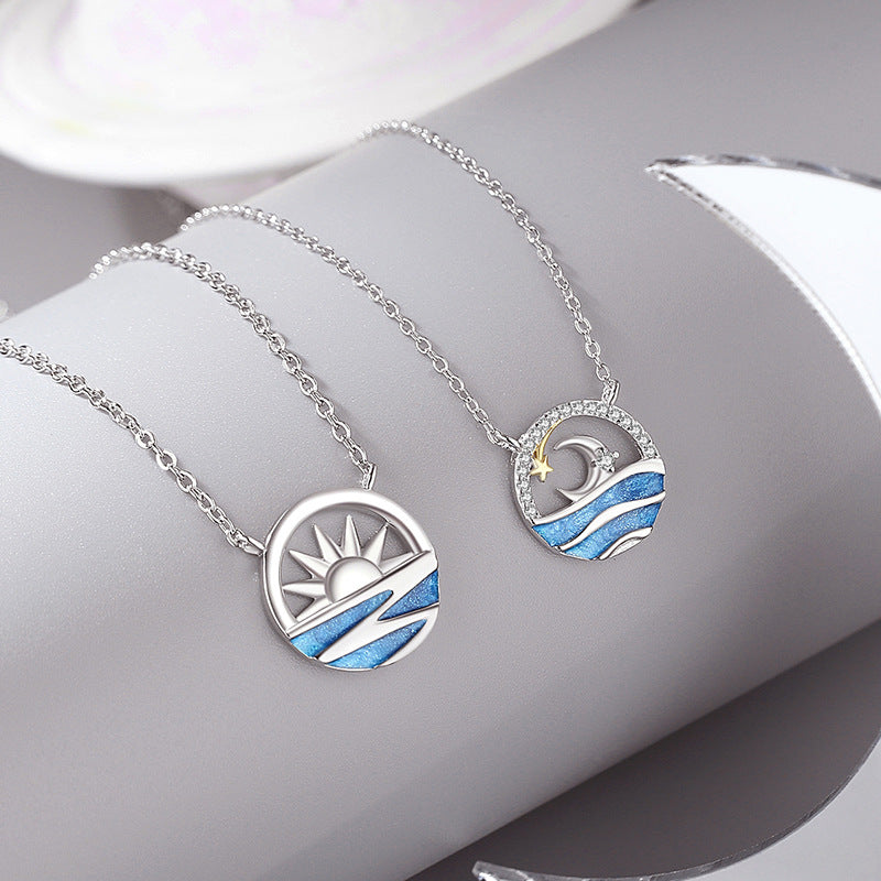 Sun and Moon Engravable Necklaces for Couples