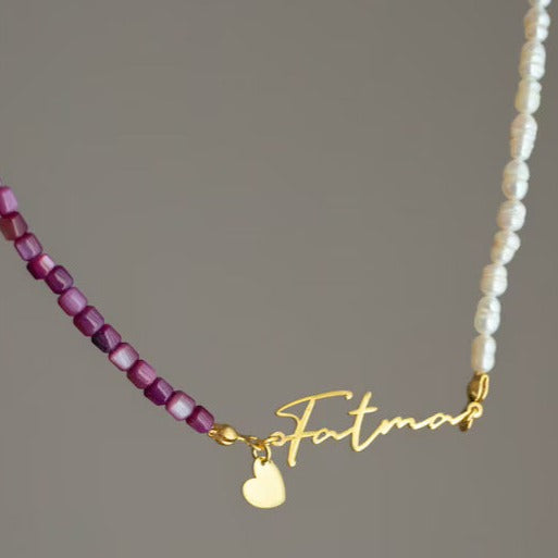 Handmade Personalized Pearl Minimalistic Name Jewelry