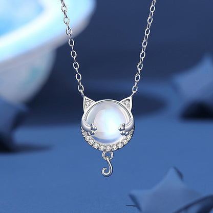 Cute Cat Pendant Necklace for Girls