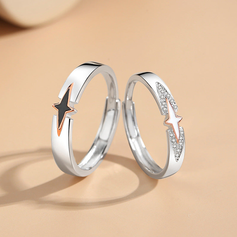Engravable Matching Stars Rings for Couples