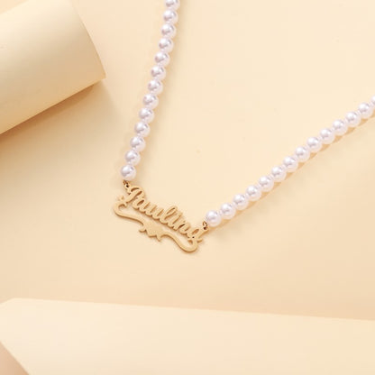 Custom Name Pearl Necklace for Her
