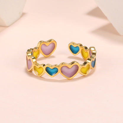 Night Glowing Hearts Ring Gift for Her