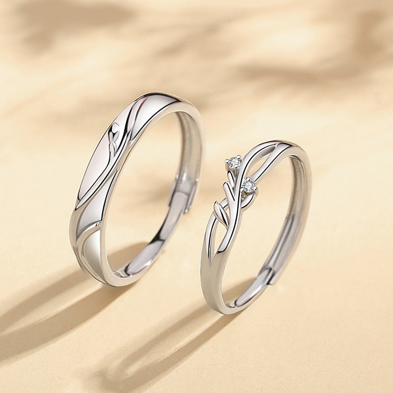 Matching Opsite Rings Custom Engraved Matching Promise Rings Set for Two โ Loforay
