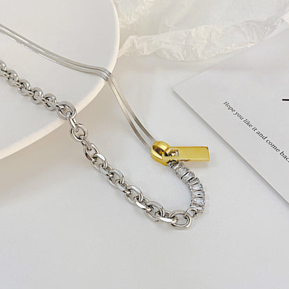 Chunky Cable Chain Zip Necklace