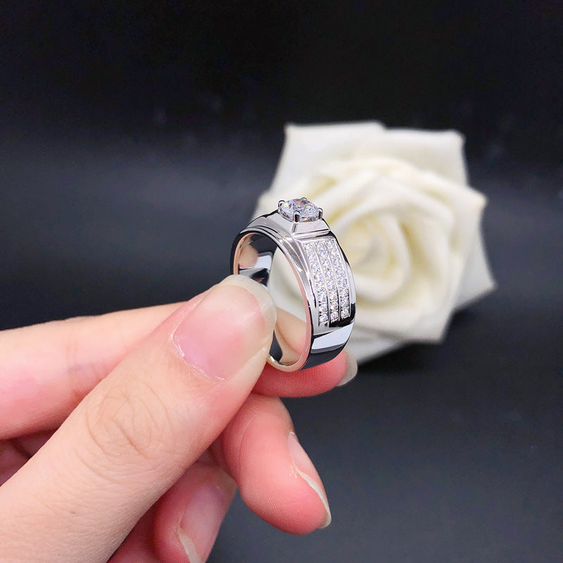 0.5 Carat Moissanite Diamond Pave Setting Ring