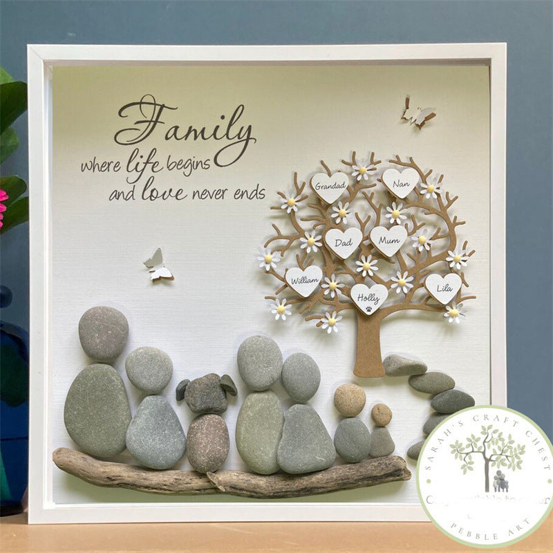 Personalized Family Names Stones Decoration Gift for Parents
