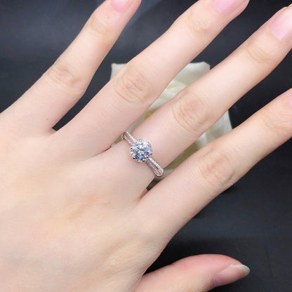 Custom 1 Carat Moissanite Diamond Ring