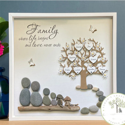 Personalized Family Names Stones Decoration Gift for Parents