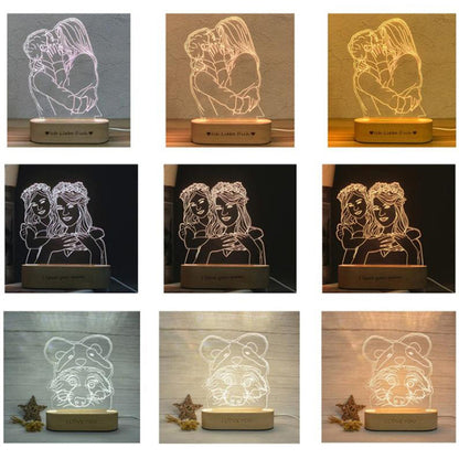 Custom Photo Acrylic Wooden Lamp