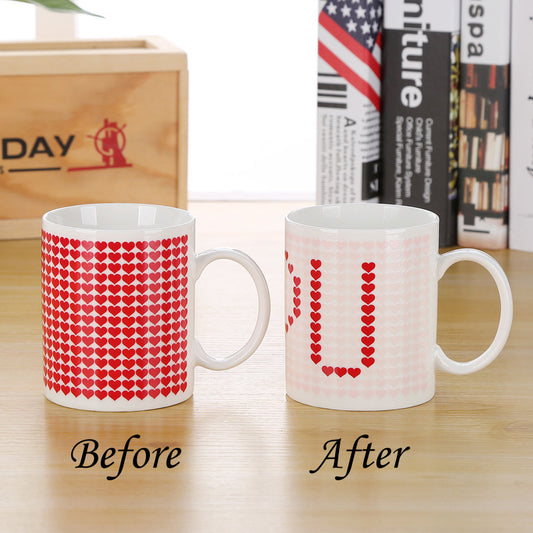 Cute Heart Color Changing Ceramic Cup