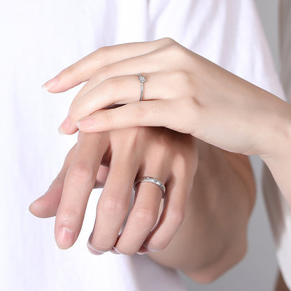 Engravable Matching Rose Flower Rings Set for Couple