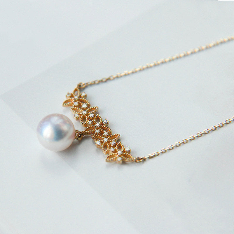 Pearl Floral Drop Necklace