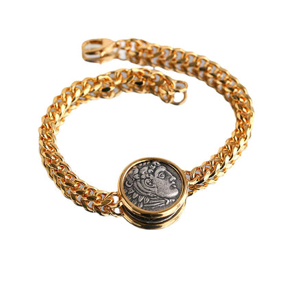Coin Cuban Chain Bracelet