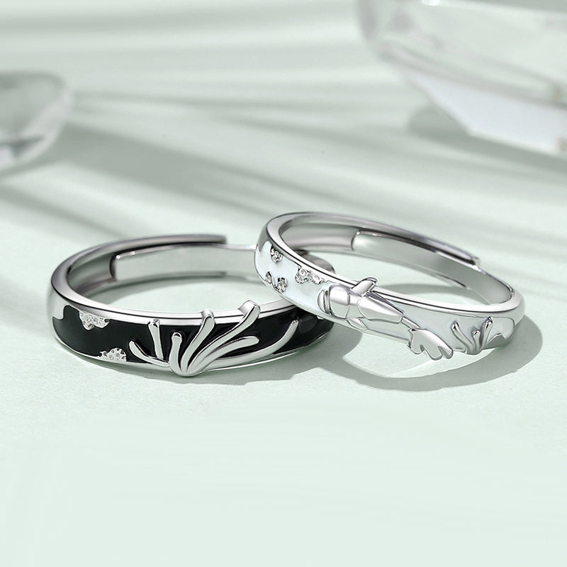 Custom Ocean Theme Matching Rings for Couples