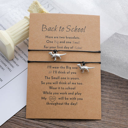 First Day at School Motivational Dinosaur Necklace Gift