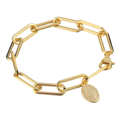 Chuncky Paperclip Coin Bracelet