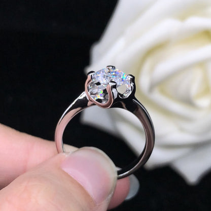 0.5 Carats Bypass Solitaire Moissanite Diamond Ring