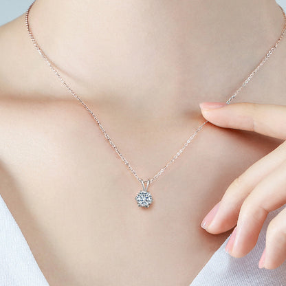 1 Carat Moissanite Diamond Dainty Necklace