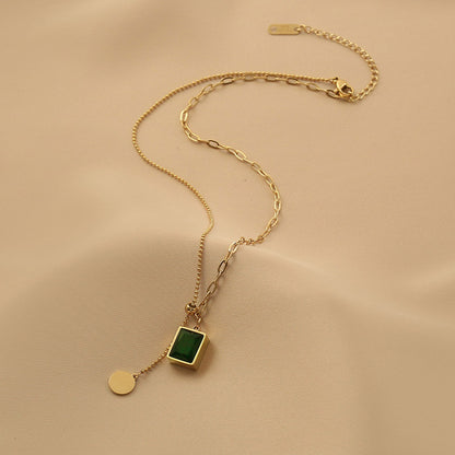May Birthstone Solitary Necklace