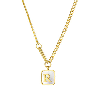 Letter R Initial Minimalist Necklace