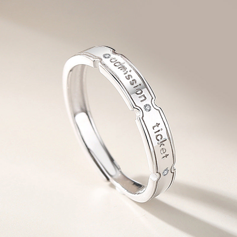 Custom Engravable Couple Rings Set Adjustable Size