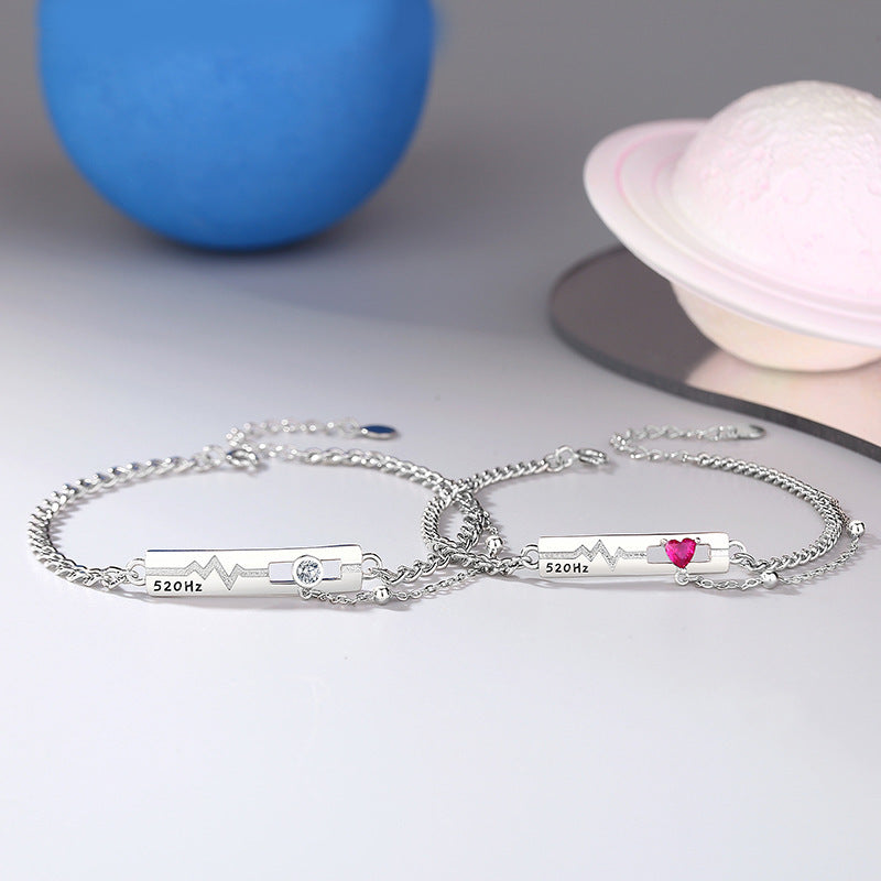 Couples deals heartbeat bracelet