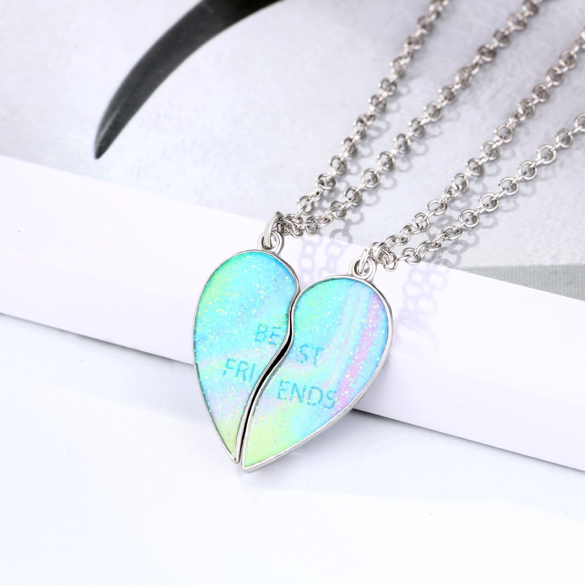 Magnetic Half Hearts Best Friends Jewelry Gift Set