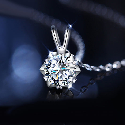 1 Carat Moissanite Diamond Dainty Necklace