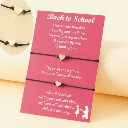 Mother Daughter First Day at School Bracelets Gift