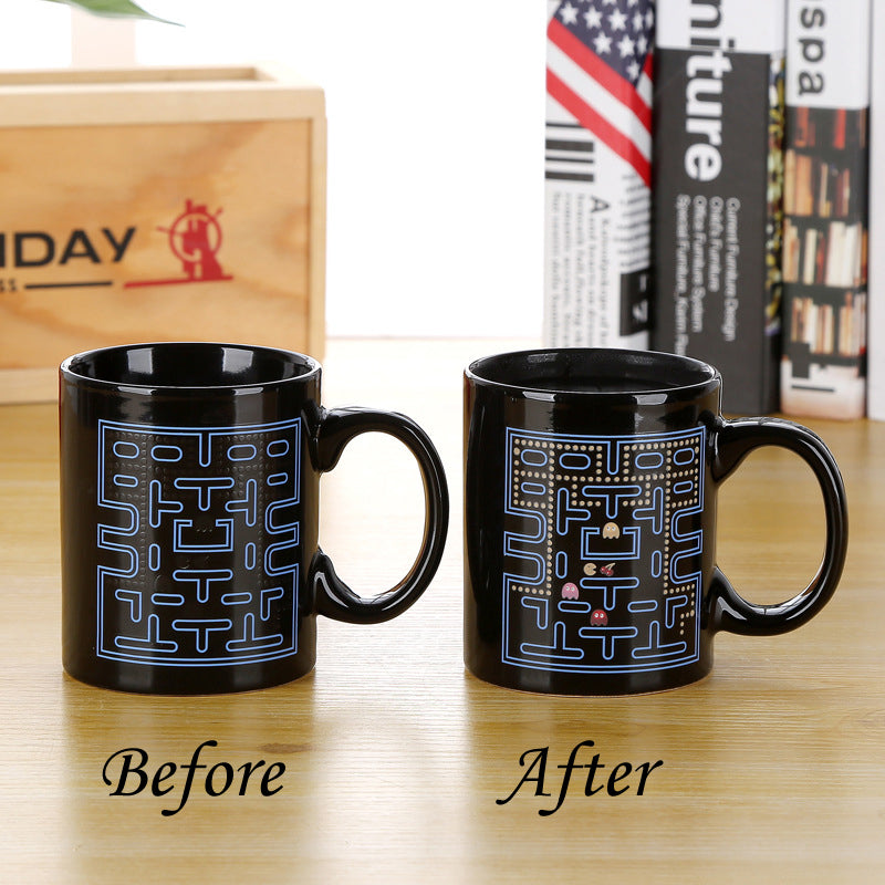 Pacman Game Theme Color Changing Ceramic Cup