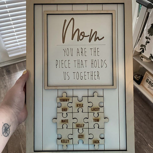 Custom Kids Names Wooden Decoration Gift for Mom