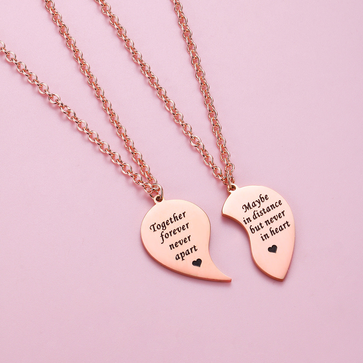 Custom Engraved Distance Relationship Necklaces for Couples