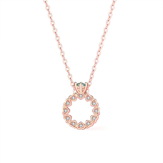 Hearts Ring Shaped Pendant Necklace for Girls