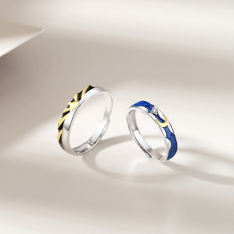 Sun and Moon Anniversary Rings Gift for Him and Her