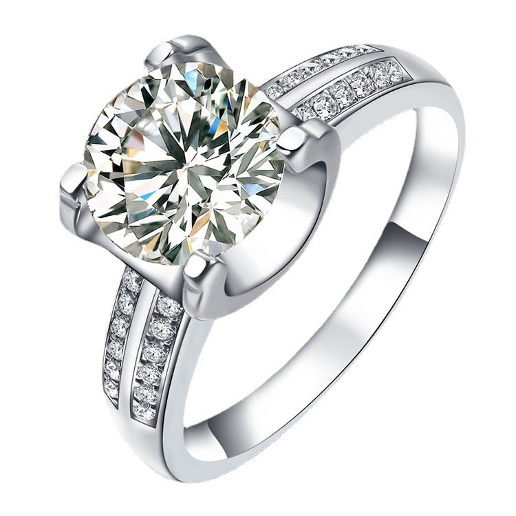 Custom 1 Carat Moissanite Diamond Pave Setting Ring