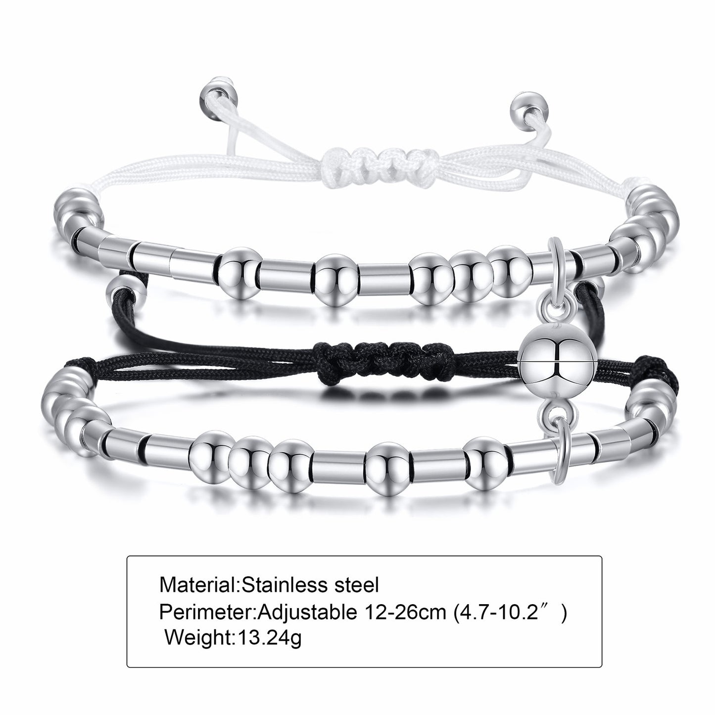 I Love You Morse Code Couple Bracelets Set