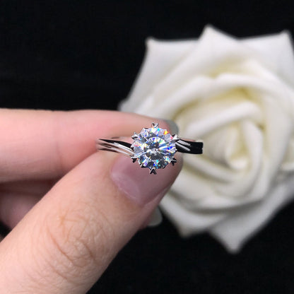 0.5 Carats Moissanite Diamond Bypass Ring