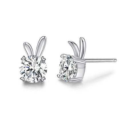 0.5 Carat Moissanite Diamond Rabbit Ear Earstuds