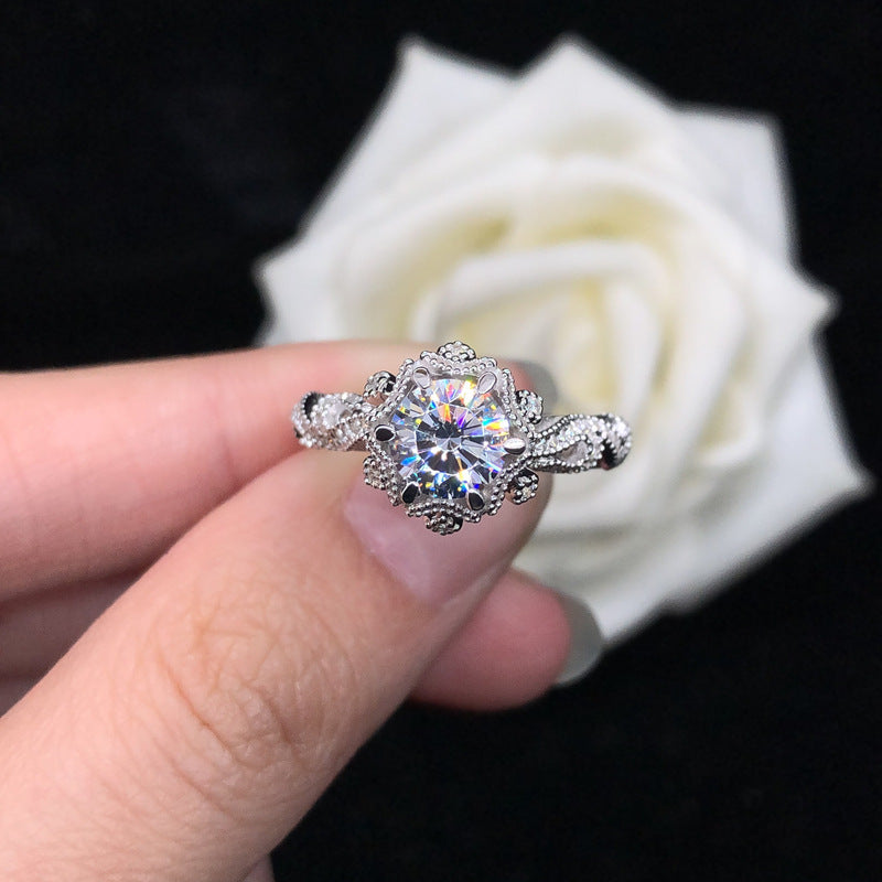 Custom 1 Carat Moissanite Diamond Vintage Ring