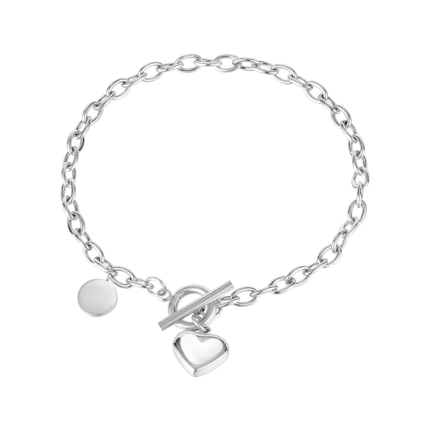 Heart Charm Trending Oval Chain Bracelet